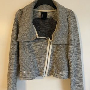 Cropped moto-inspired zip up sweater